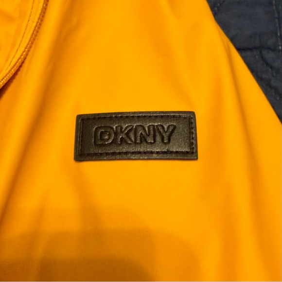DKNY Yellow Nautical Waterproof Hooded Rain Jacket Coat - DL5MPW27 - Small - Picture 11 of 13